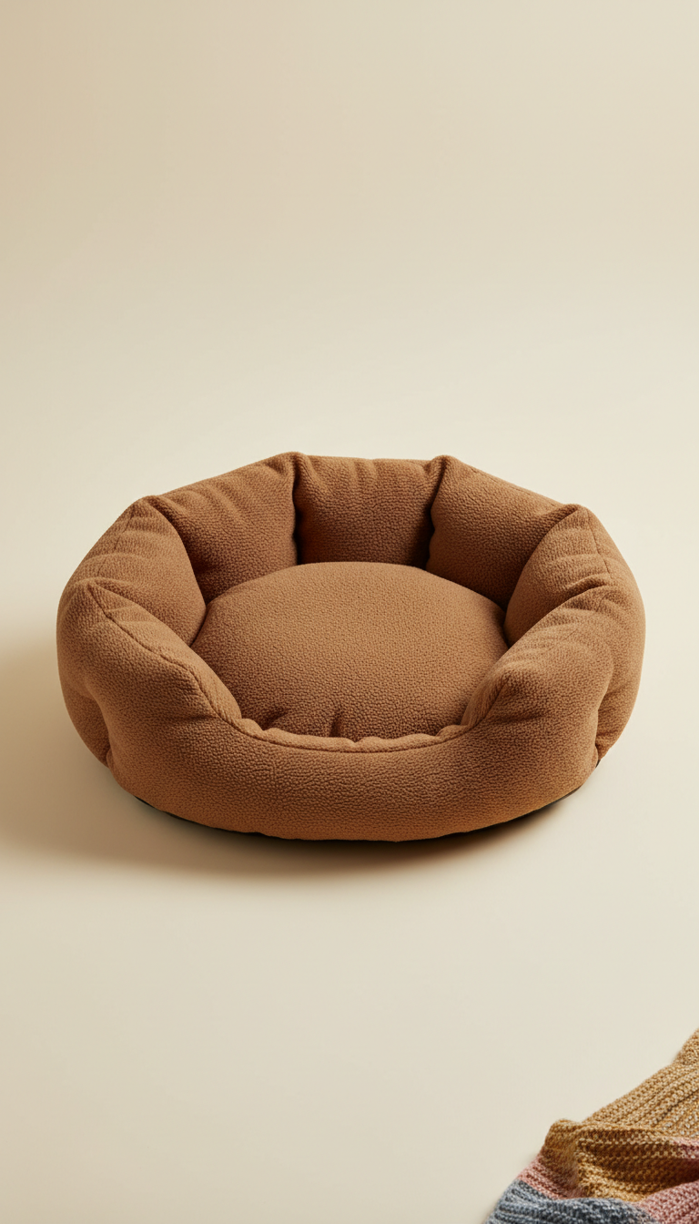Plush Pet Bed in Warm Chestnut